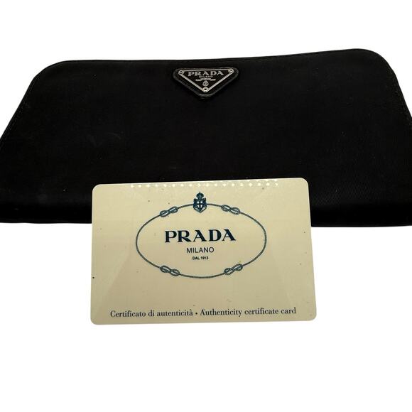 Prada Handbags - Prada Tessuto Nylon Zip Wallet in Nero (Black)